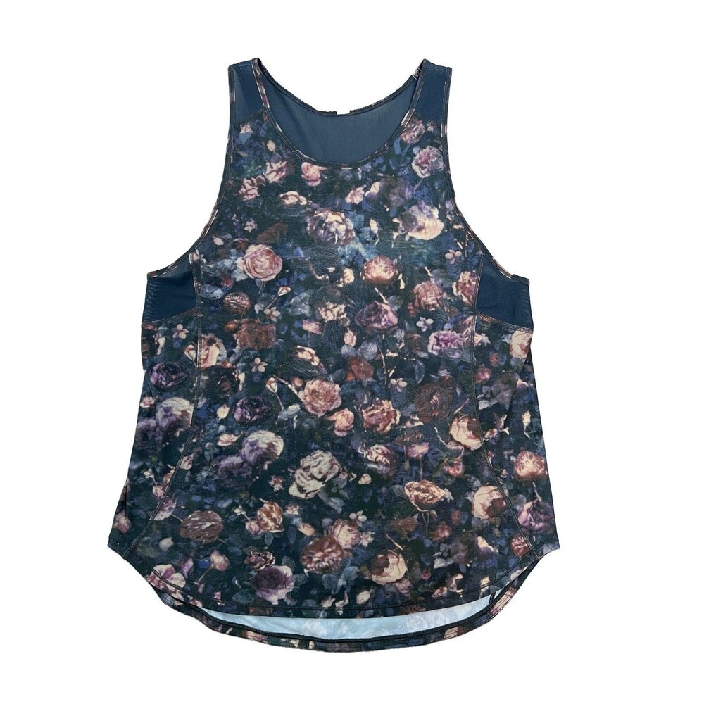 Lululemon Sculpt Tank Top Floral Breathable Mesh Panels Size 8